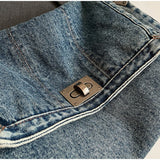 Denim Chain Crossbody Bag for Daily Work & Travel