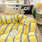 Nordic INS Black Pink Striped Duvet Cover Set 3pcs
