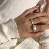 VENTFILLE 925 Sterling Silver Water Droplets Cross Ring