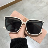 OIMG Vintage Square Oversized Sunglasses UV400 Protection  Clean Vanilla Store