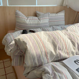 Korean Cotton Pink Stripes Duvet Cover 150x200 Size