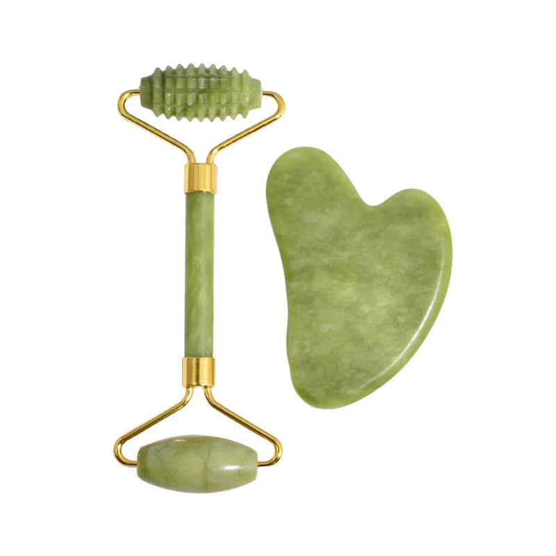 2pcs Jade Gua Sha Massagers for Face & Body