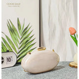 Luxury Ivory Pearl Egg Shape Clutch Bag for Parties