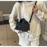 New Fashion Color Block Denim Square Shoulder Bag
