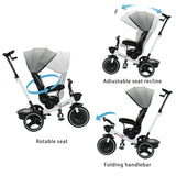 Ubravoo Baby Stroller Tricycle Ride Bike 360° Rotation