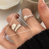 VENTFILLE 925 Sterling Silver Water Droplets Cross Ring