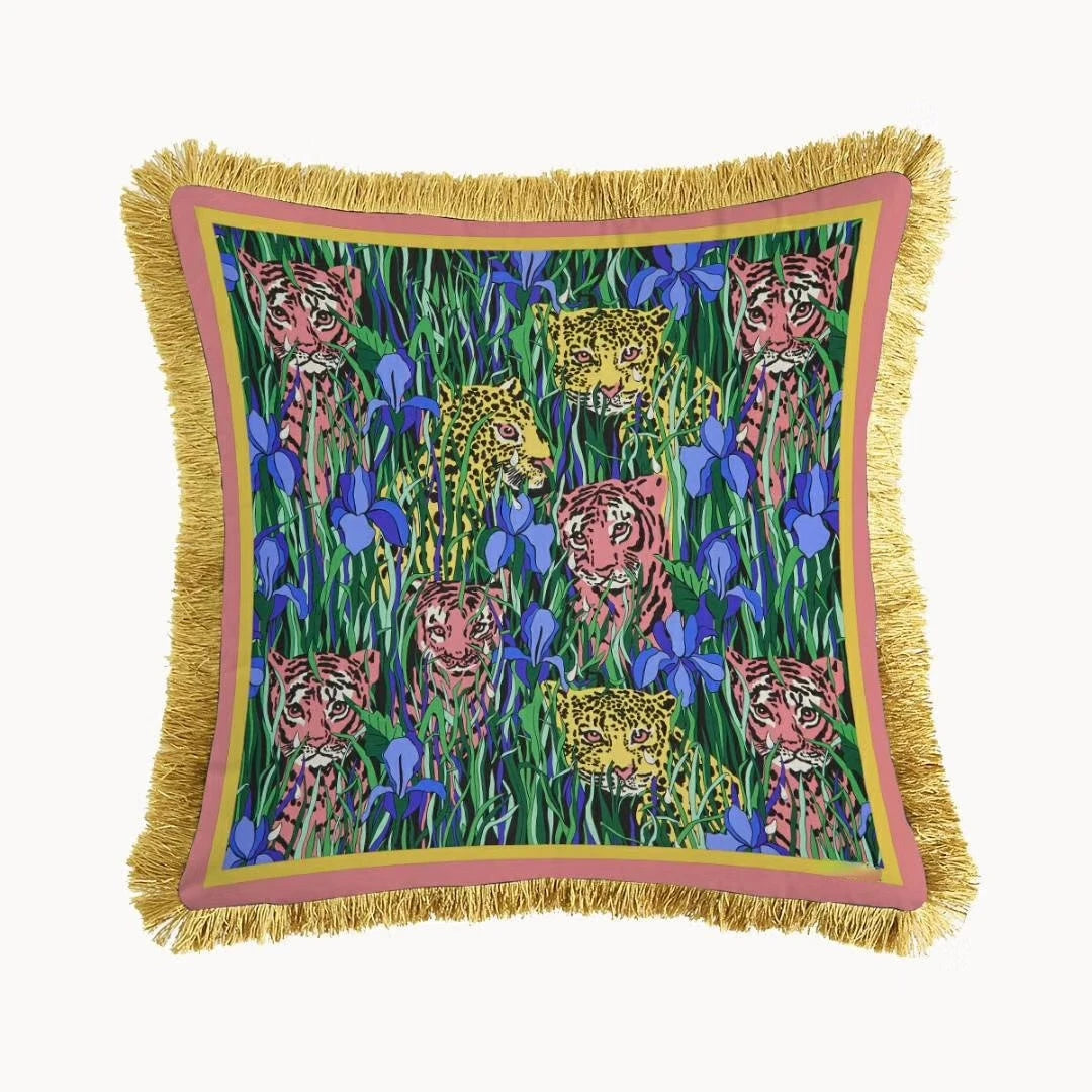 Luxury Tiger Printing Velvet Pillowcase 45x45cm
