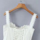 Women Summer Lace Corset Mini Dress - Tuscany