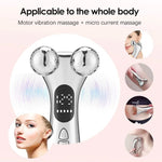 Electric Facial EMS Micro-current Beauty Instrument LED Display Face Lift 4D Roller Massager Skin Tighten Massage Beauty Device - Clean Vanilla