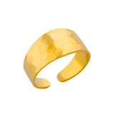 Gold Color Stainless Steel Wide Rings For Men Women