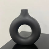 Imitation Ceramic Pure White Vase Donut Design  Clean Vanilla Store
