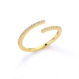 Classic Twist Chain Open Rings for Women Zircon