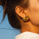 Vintage Gold Plated Snail Shell Earrings for Women