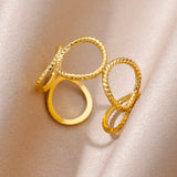 Gold Color Stainless Steel Rings for Women Men