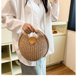 Casual Straw Woven Spherical Handbag for Women