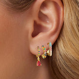3PCS Water Drop Pendant Hoop Earrings Set for Women