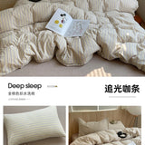 Korean Cotton Pink Stripes Duvet Cover 150x200 Size