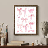 Trendy Watercolor Pink Bows Poster Art Decor  Clean Vanilla Store