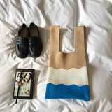 Designer Plaid Woven Shoulder Bag Tote Chic
