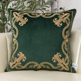 Luxury Embroidered Velvet Cushion Cover Navy Blue Brown Gray  Clean Vanilla Store