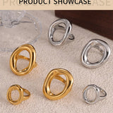 Gold Plated 316L Stainless Steel Big Ring for Women