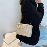 Mini Straw Bucket Crossbody Bag For Women 2021 Summer