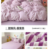 Pink Stripe Bedding Duvet Cover Set with Pillowcase