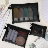 Mesh Clear Cosmetic Bags - Portable Organizer 1/3pcs  Clean Vanilla Store