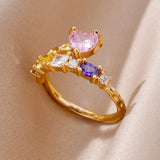 Gold Color Stainless Steel Adjustable Heart Ring