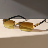 Trendy Frameless Rectangular Sunglasses - 1/2 PCS