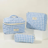 Cute Quilted Cotton Makeup Bag for Women  Clean Vanilla Store