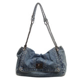 Denim Chain Crossbody Bag for Daily Work & Travel
