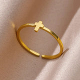 Gold Color Stainless Steel Rings for Women Men