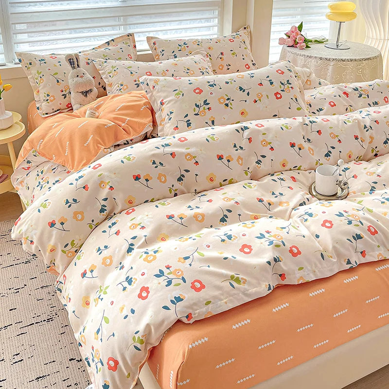 Fresh Style 100% Cotton Bedding Set 4pcs