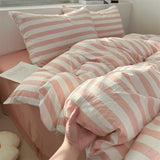 Washed Cotton Crepe Striped Quilt Set with Pillowcases 3-4