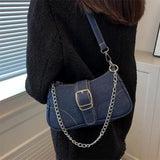 Chic Denim Tote Shoulder Bag for Women, Casual Style