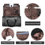 Geestock Large Capacity PU Suit Travel Bag With Pouch  Clean Vanilla Store