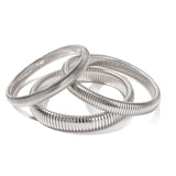 Stainless Steel Texture Flex Cuff Bracelet Women Gifts