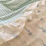 Korean Lace 100% Cotton Duvet Cover Set, 3pcs