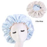 New Women Solid Reversible Satin Bonnet Cap