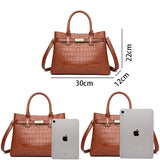 Soft Leather 3-Layer Women Single Shoulder Bag