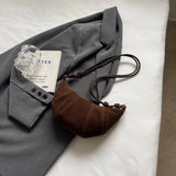 LEFTSIDE 2024 Retro Splicing Leather Shoulder Bag