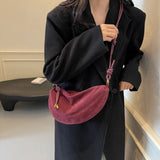 Faux Suede Hobo Shoulder Bag for Women 2025 Fashion