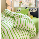Nordic INS Black Pink Striped Duvet Cover Set 3pcs