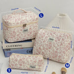 Cute Quilted Cotton Makeup Bag for Women  Clean Vanilla Store