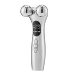 Electric Facial EMS Micro-current Beauty Instrument LED Display Face Lift 4D Roller Massager Skin Tighten Massage Beauty Device - Clean Vanilla