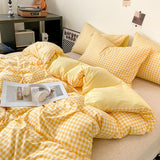 Skin-Friendly Quilt Cover Plaid Duvet Covers Double Side
