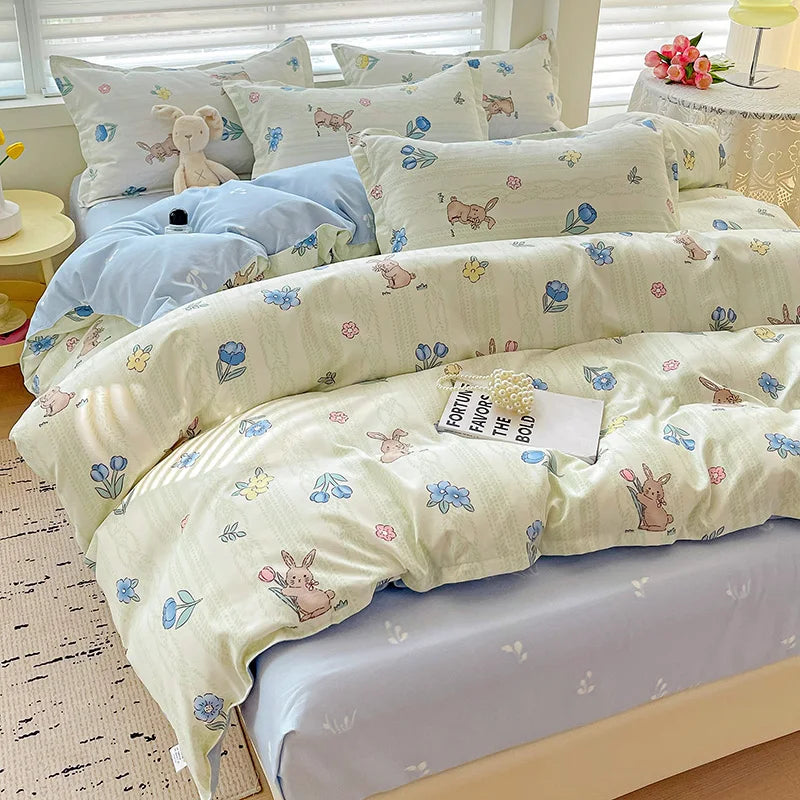 Fresh Style 100% Cotton Bedding Set 4pcs