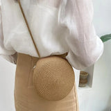 Summer Woven Straw Crossbody Bag for Women