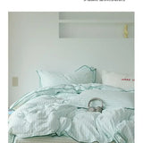 Mint Manbo Rolled Edge Washed Cotton Bed Set